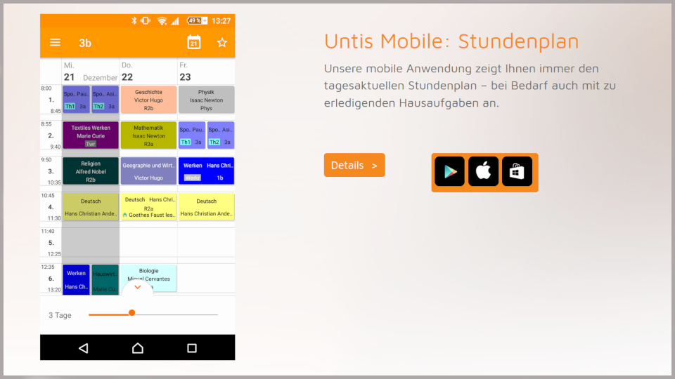 Krankmeldung Ihres Kindes über die Untis-Mobile-App